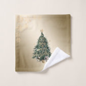 Weihnachtsbaum präsentiert Sterne Schneeflocken Badhandtuch Set (Waschlappen)