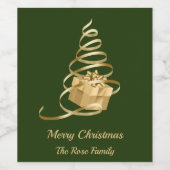 Weihnachtsbaum Präsentiertes Set für Lebensmittel  Weinetikett (Einzelnes Label)