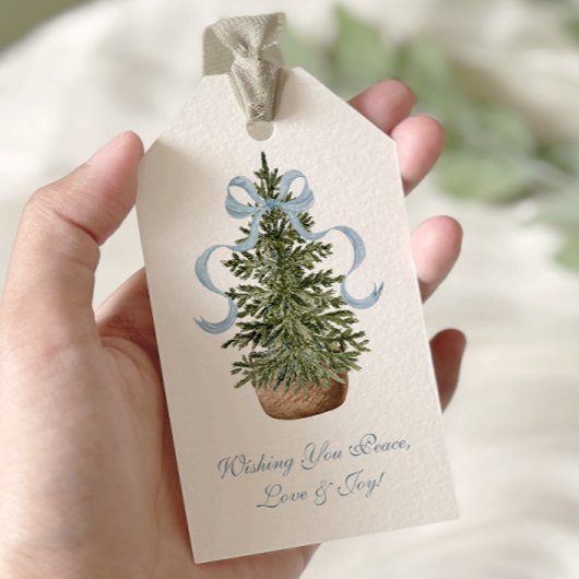 Weihnachtsbaum Preppy Bow Blue Christmas Geschenkanhänger