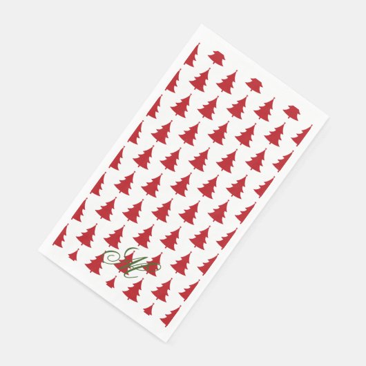 Weihnachtsbaum Print Gasttuch Serviette (Ecke)