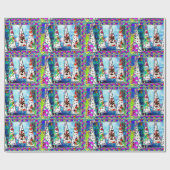 Weihnachtsbaum-psychedelische Collage Geschenkpapier (Flach)