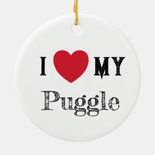 Weihnachtsbaum Puggle Ornament (Hinten)