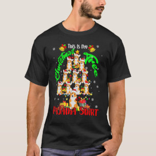 Weihnachtsbaum-Pyjama-Xmas-Tannenbaum-Santa-Corgi- T-Shirt