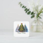 Weihnachtsbaum Quadratische Visitenkarte (Stehend Vorderseite)