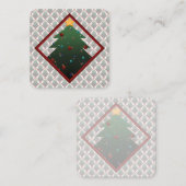 Weihnachtsbaum Quadratische Visitenkarte (Vorne/Hinten)