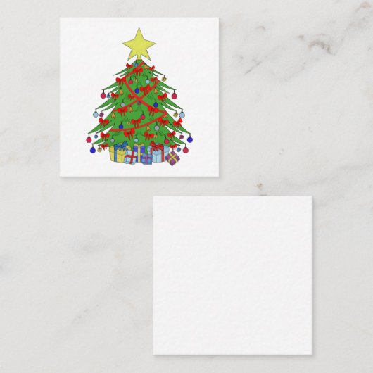 Weihnachtsbaum Quadratische Visitenkarte (Vorne/Hinten)