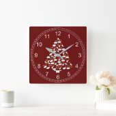 Weihnachtsbaum Quadratische Wanduhr (Zuhause)
