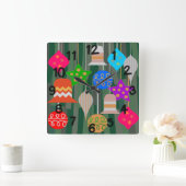 Weihnachtsbaum Quadratische Wanduhr (Zuhause)