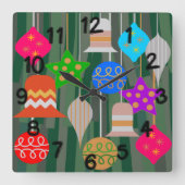 Weihnachtsbaum Quadratische Wanduhr (Vorderseite)