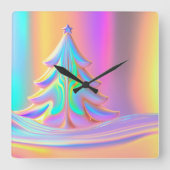Weihnachtsbaum Quadratische Wanduhr (Vorderseite)