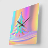 Weihnachtsbaum Quadratische Wanduhr (Winkel)