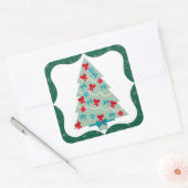 Weihnachtsbaum Quadratischer Aufkleber (Umschlag)