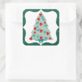 Weihnachtsbaum Quadratischer Aufkleber (Tasche)