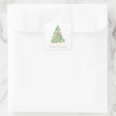 Weihnachtsbaum Quadratischer Aufkleber (Tasche)