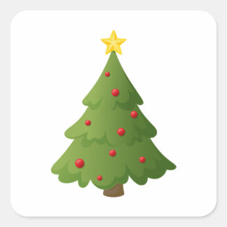Weihnachtsbaum Quadratischer Aufkleber