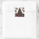Weihnachtsbaum Quadratischer Aufkleber (Tasche)