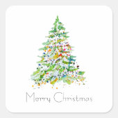 Weihnachtsbaum Quadratischer Aufkleber (Vorderseite)