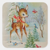 Weihnachtsbaum Quadratischer Aufkleber (Vorderseite)