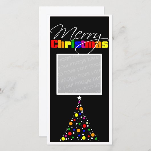 Weihnachtsbaum Rainbow Feiertagskarte (Vorne/Hinten)