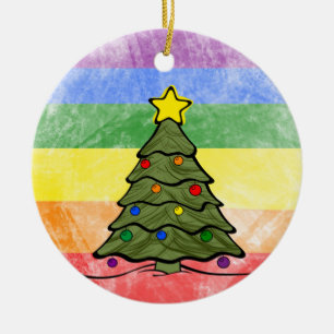 Weihnachtsbaum Rainbow Ornament Namen und Jahr