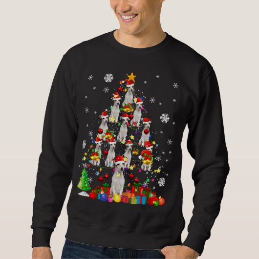 Weihnachtsbaum Rat Terrier Weihnachtsfeier Sweatshirt (Vorderseite)