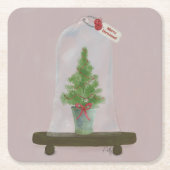 Weihnachtsbaum Rechteckiger Pappuntersetzer (Vorderseite)