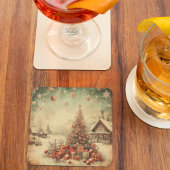 Weihnachtsbaum Rechteckiger Pappuntersetzer