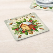 Weihnachtsbaum Rechteckiger Pappuntersetzer (angewinkelt)