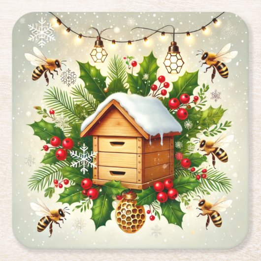 Weihnachtsbaum Rechteckiger Pappuntersetzer (Vorderseite)