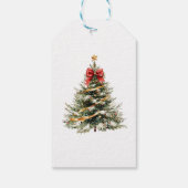 Weihnachtsbaum Red Bow Confetti Geschenk Geschenkanhänger (Rückseite)