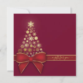 Weihnachtsbaum Red Bow Gold Snowflakes Geschenkkar