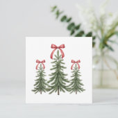Weihnachtsbaum Red Bow Retro Frohe Weihnachten Wei (Stehend Vorderseite)