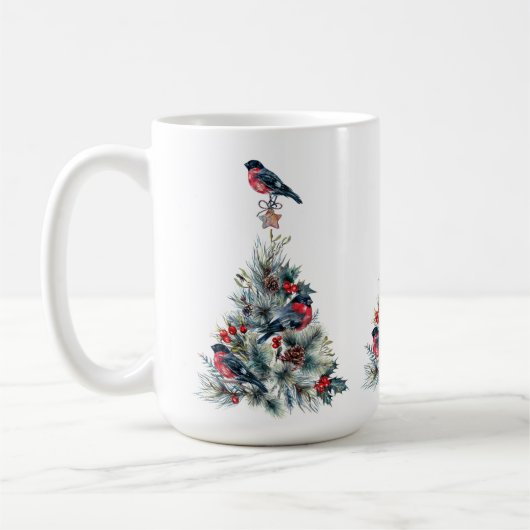 Weihnachtsbaum Red Bullfinch Kaffeetasse (Links)