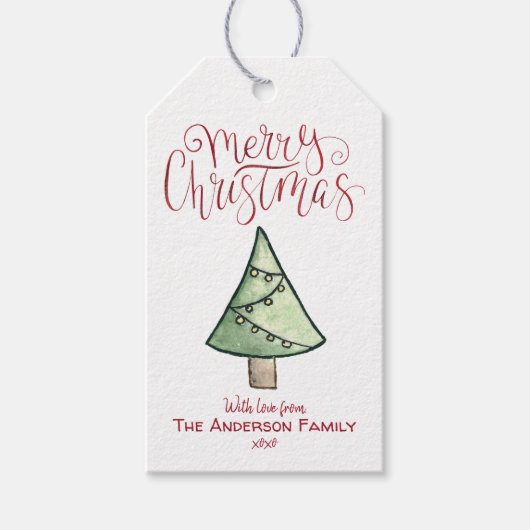 Weihnachtsbaum {RED} Geschenkanhänger (Vorderseite)