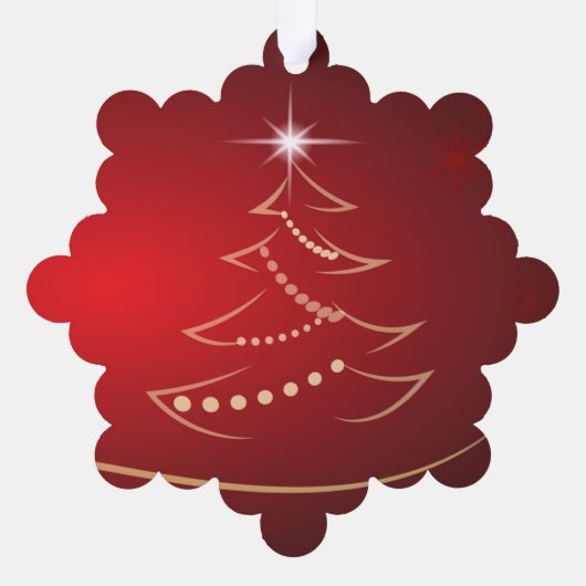 Weihnachtsbaum Red Gold Ornament Card mit Star (Rückseite)