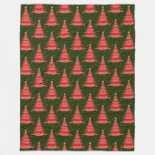 Weihnachtsbaum Red Green Muster Design Fleecedecke (Vorderseite)