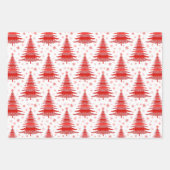 Weihnachtsbaum Red Green Muster Design Geschenkpapier Set (Vorderseite 3)