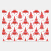 Weihnachtsbaum Red Green Muster Design Geschenkpapier Set (Vorderseite 3)