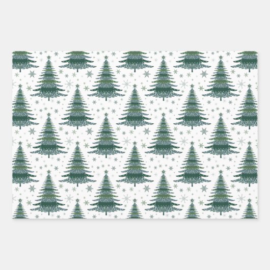 Weihnachtsbaum Red Green Muster Design Geschenkpapier Set (Vorderseite 2)