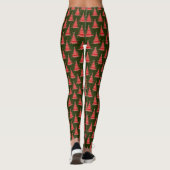 Weihnachtsbaum Red Green Muster Design Leggings (Rückseite)