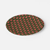 Weihnachtsbaum Red Green Muster Design Pappteller (Schrägansicht)