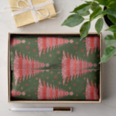 Weihnachtsbaum Red Green Muster Design Seidenpapier (Geschenk)