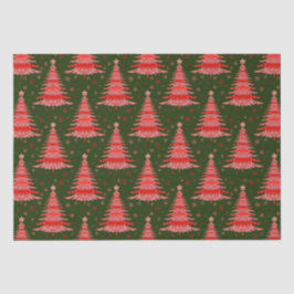 Weihnachtsbaum Red Green Muster Design Seidenpapier