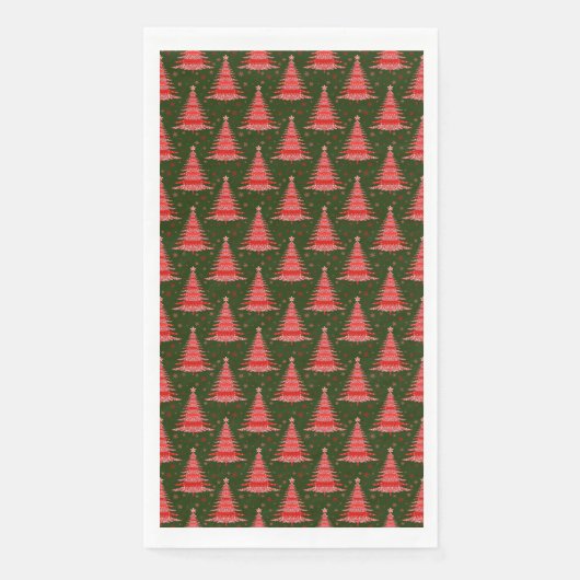 Weihnachtsbaum Red Green Muster Design Serviette (Vorderseite)