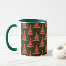 Weihnachtsbaum Red Green Muster Design