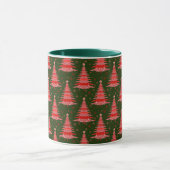 Weihnachtsbaum Red Green Muster Design Tasse (Zentrum)