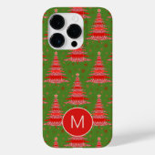 Weihnachtsbaum Red Green Pattern Monogramm Case-Mate iPhone Hülle (Rückseite)