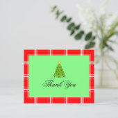 Weihnachtsbaum Red & Green Vielen Dank Postkarte (Stehend Vorderseite)