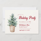 Weihnachtsbaum Red Holiday Party Einladung (Vorderseite)