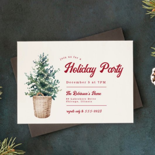 Weihnachtsbaum Red Holiday Party Einladung